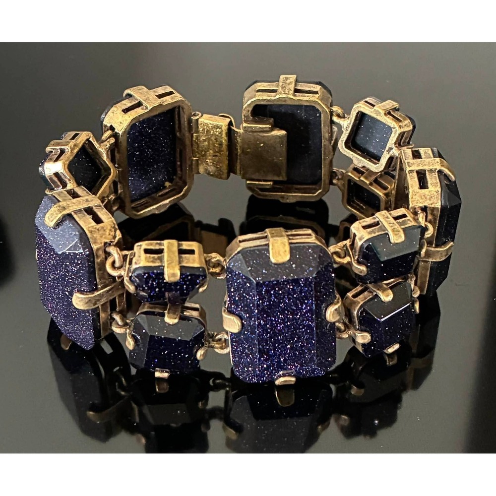 Vintage Bracelet Goldstone Glass Haute Couture